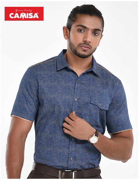 Men’s 100% cotton slim fit printed shorts sleeves shirts